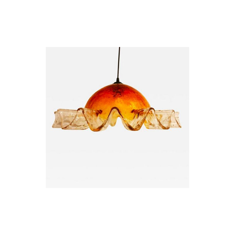 Vintage Murano glass pendant lamp Mazzega, 1970