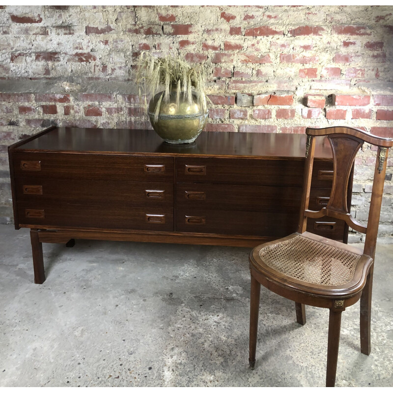 Scandinavian vintage sideboard in rosewood veneer, 1960-1970