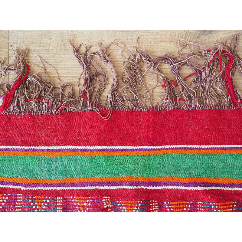 Vintage wollen kelim tapijt, 1970-1980