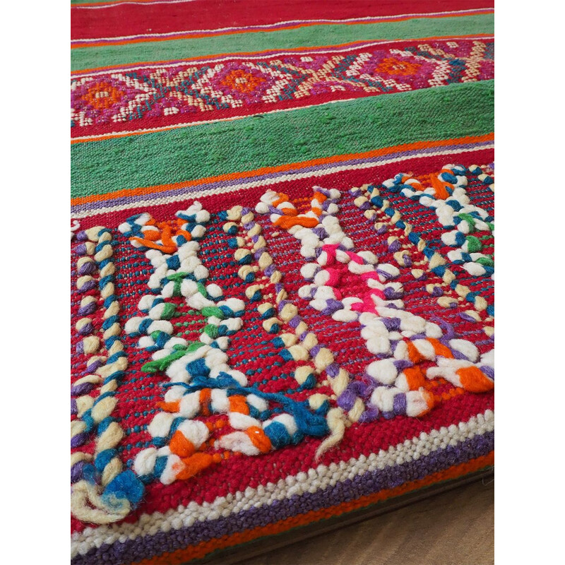 Vintage wollen kelim tapijt, 1970-1980