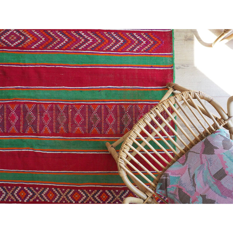 Tappeto kilim in lana vintage, 1970-1980