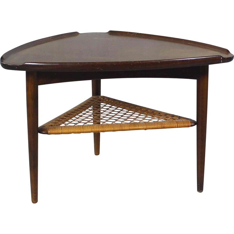 Vintage triangular Danish side table, 1960s