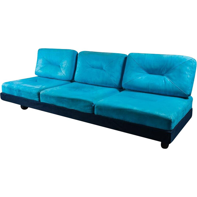 Vintage 3 seater sofa Saporiti in light blue, 1980s