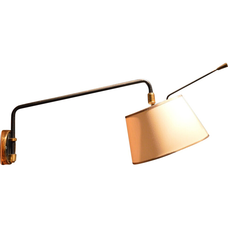 French wall lamp in lacquered metal and paper - 1960s