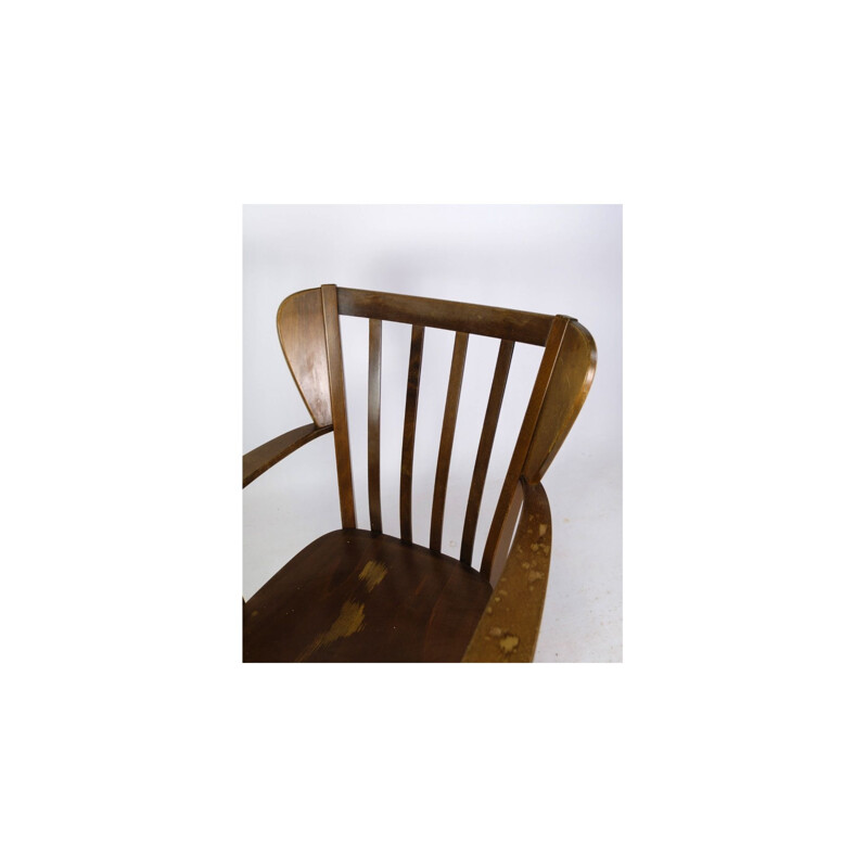 Vintage Canada armchair in stained beech wood model 2252 by Søren Hansen for Fritz Hansen, 1940s