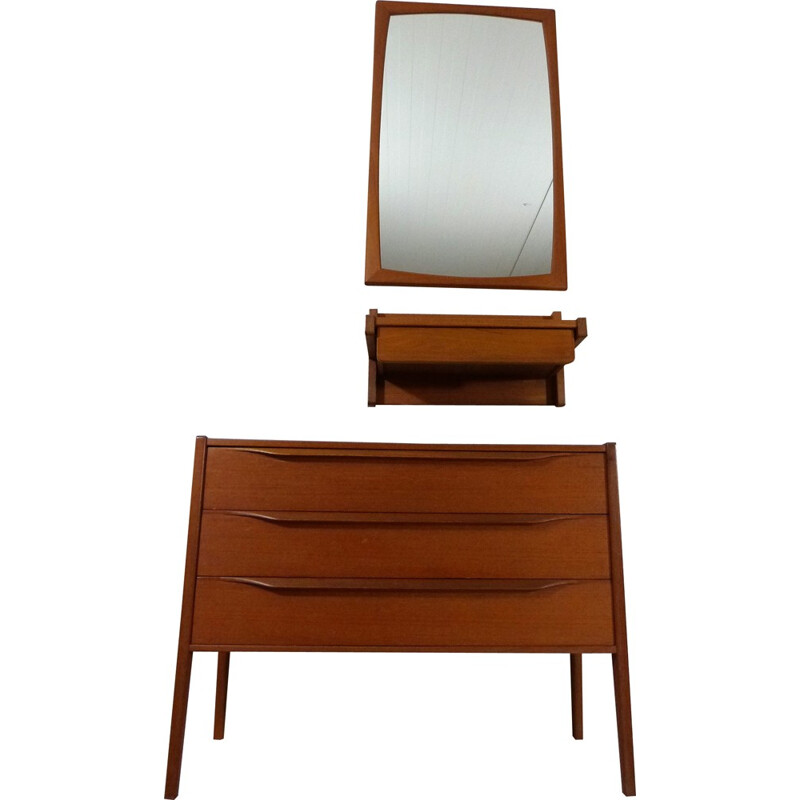 Odder console and mirror in teak, Aksel KJERSGAARD - 1960s