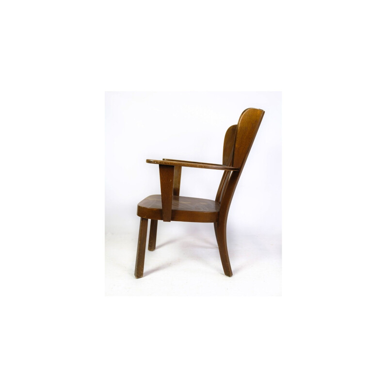 Vintage Canada armchair in stained beech wood model 2252 by Søren Hansen for Fritz Hansen, 1940s