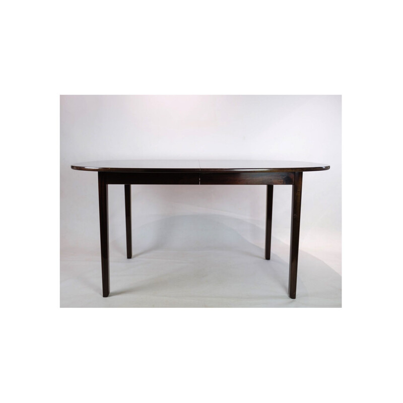 Vintage dark mahogany dining table by Ole Wancher for P. Jeppesen