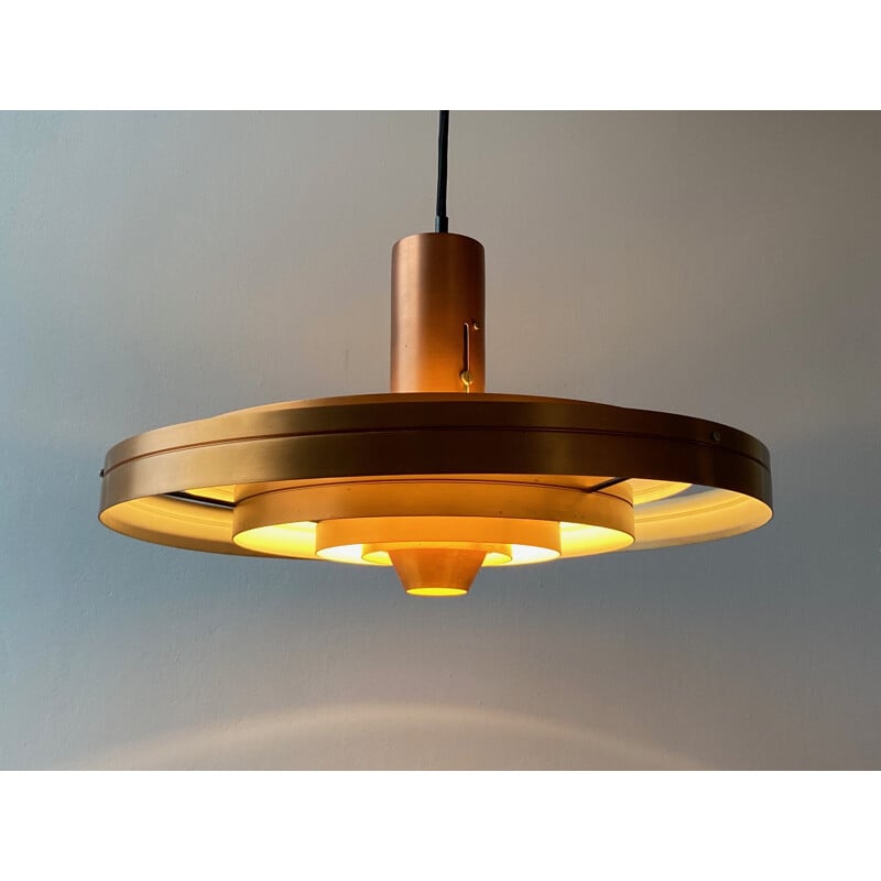 Vintage copper Fibonacci pendant lamp by Sophus Frandsen for Fog & Mørup, Denmark