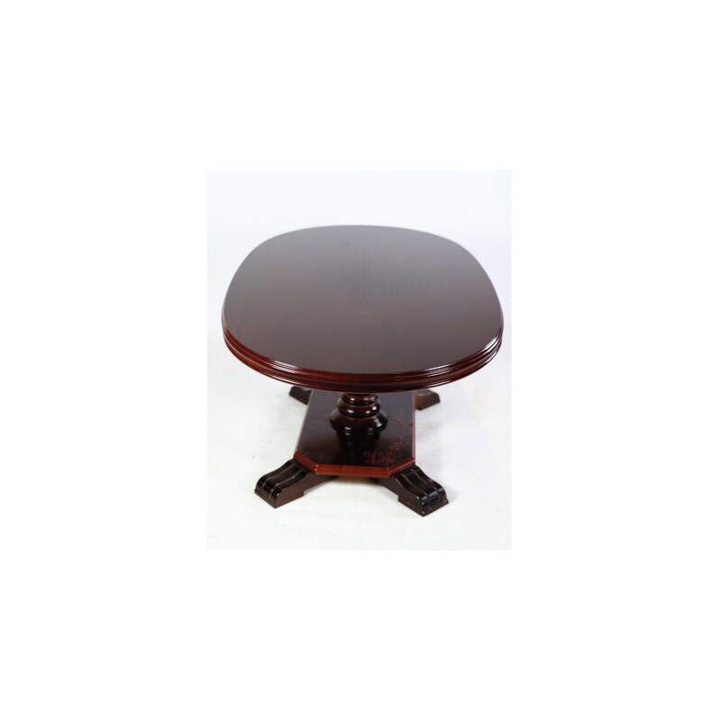 Vintage oval mahogany coffee table, 1930