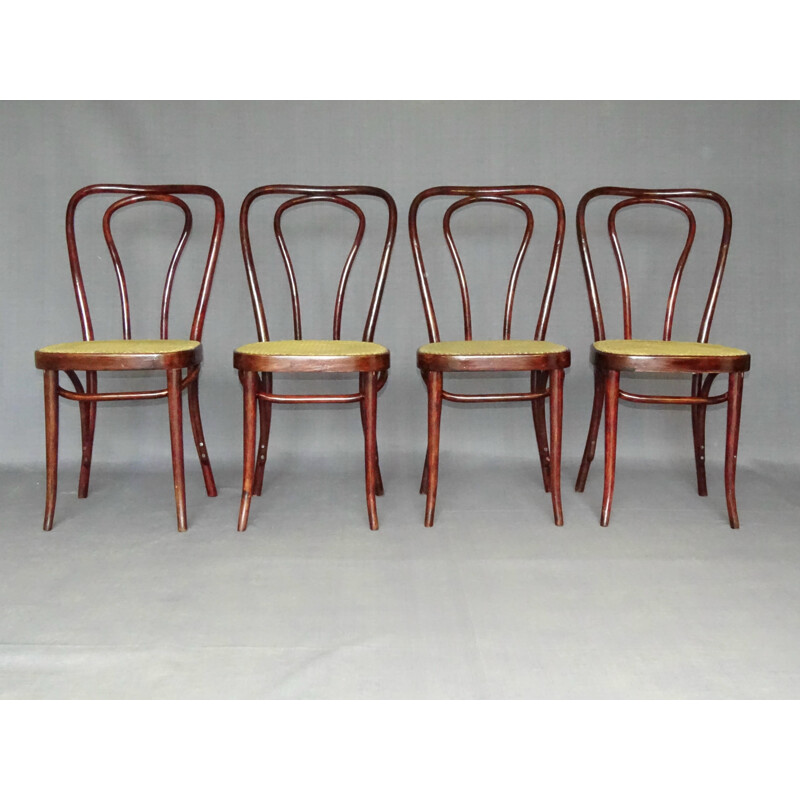 Set of 4 vintage bistro chairs by Sautto and Liberale, 1950