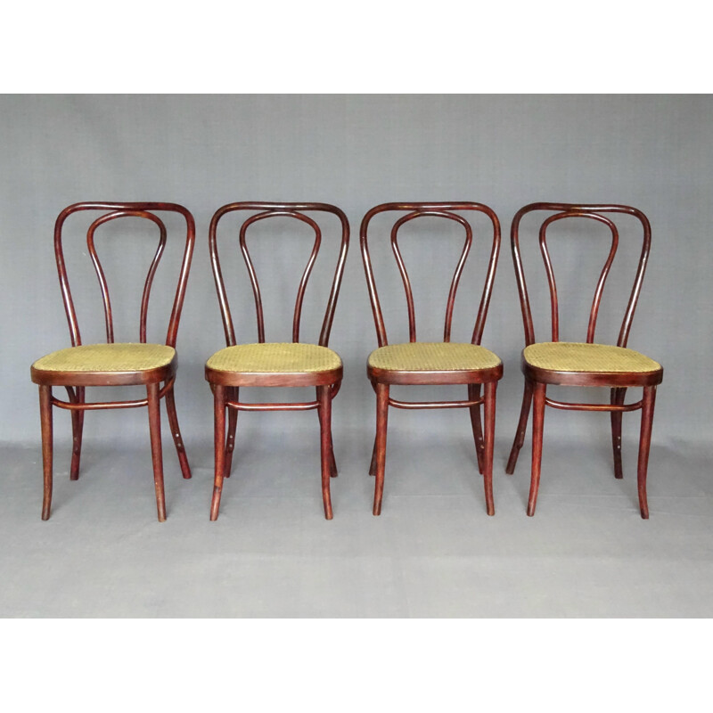 Lot de 4 chaises bistrot vintage par Sautto et Liberale, 1950