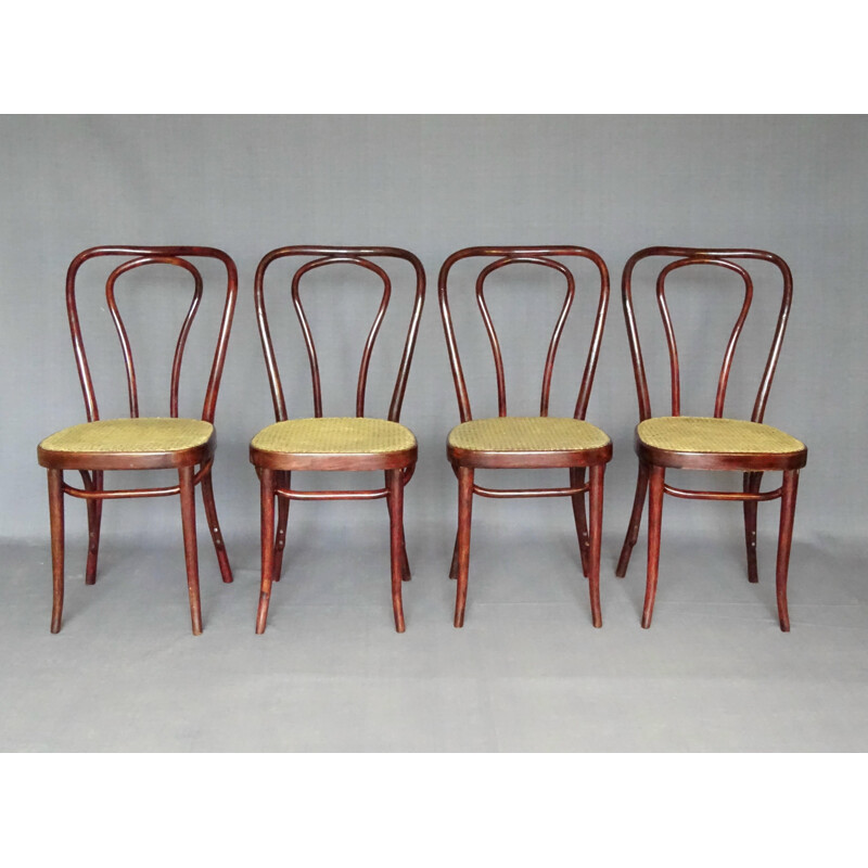 Set of 4 vintage bistro chairs by Sautto and Liberale, 1950