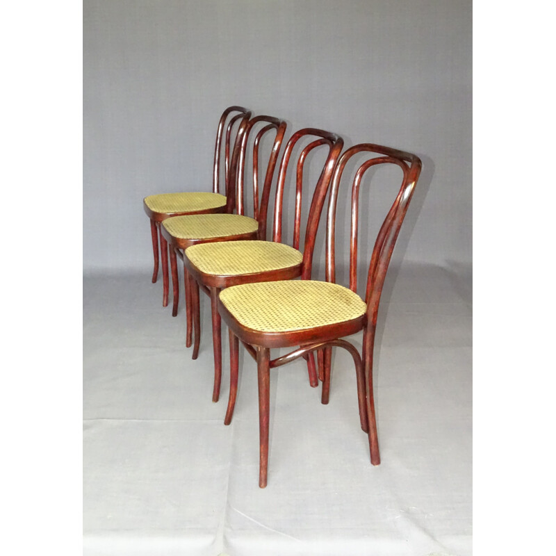 Lot de 4 chaises bistrot vintage par Sautto et Liberale, 1950