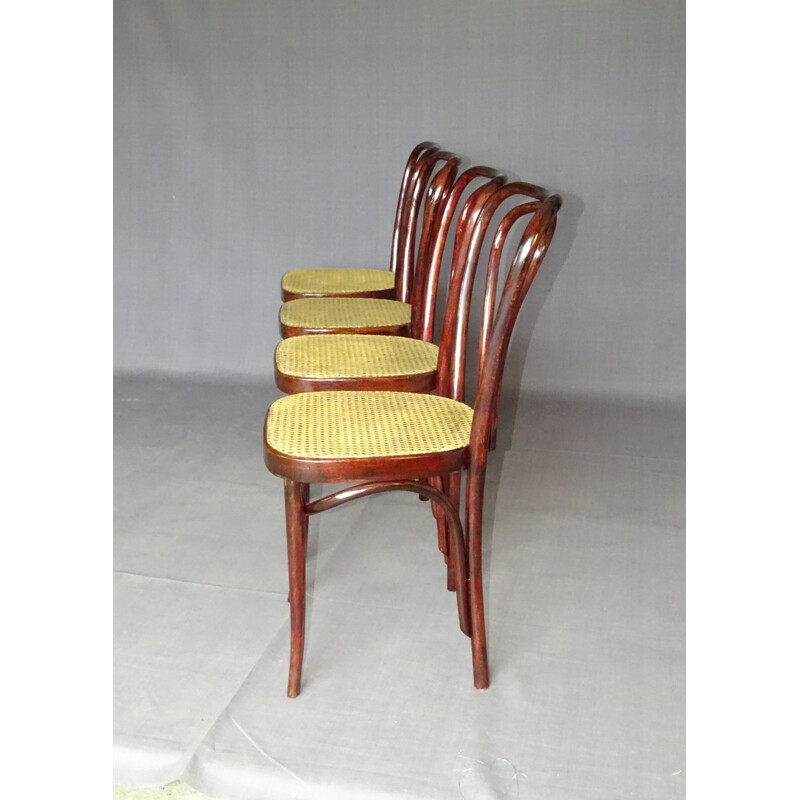 Set of 4 vintage bistro chairs by Sautto and Liberale, 1950