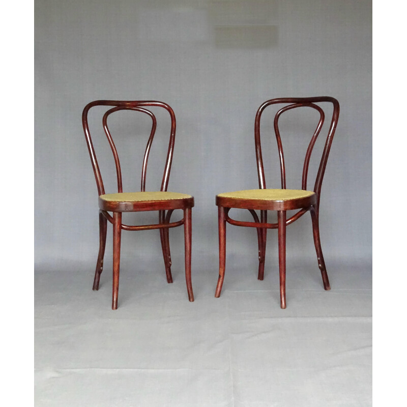 Set of 4 vintage bistro chairs by Sautto and Liberale, 1950