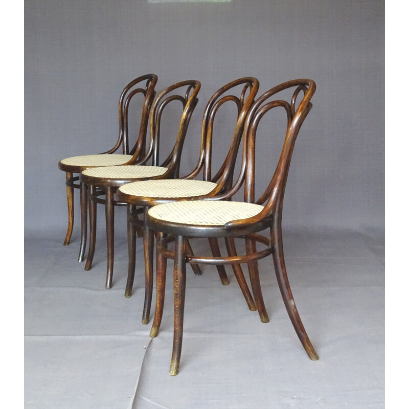 Set of 4 vintage Thonet N 19 chairs said Engelstuhl, 1880