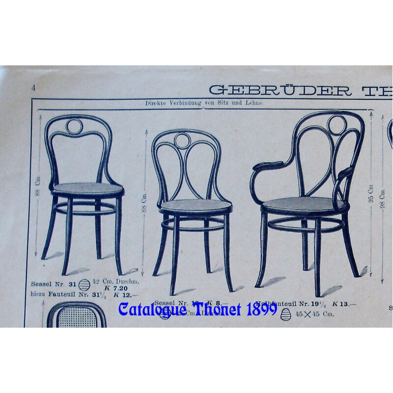 Set of 4 vintage Thonet N 19 chairs said Engelstuhl, 1880