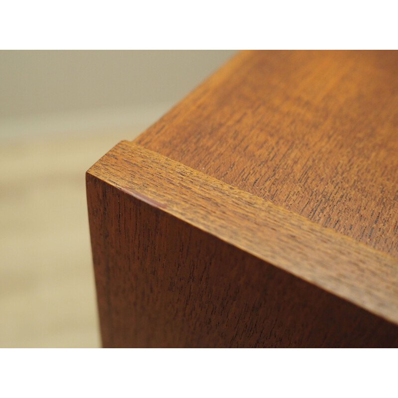 Teak vintage highboard with sliding doors, Denmark 1960s