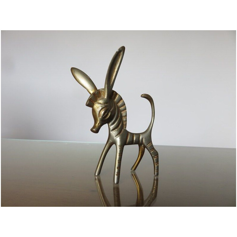 Vintage "zebra" figurine in bronze by Walter Bosse for Herta Baller, Austria 1950