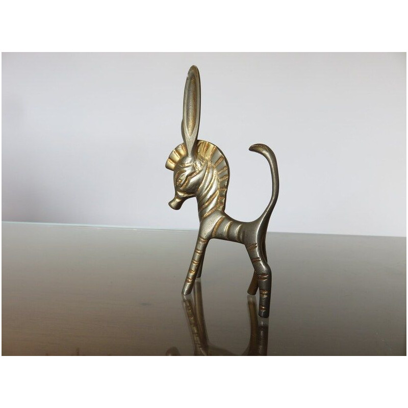 Vintage "zebra" figurine in bronze by Walter Bosse for Herta Baller, Austria 1950