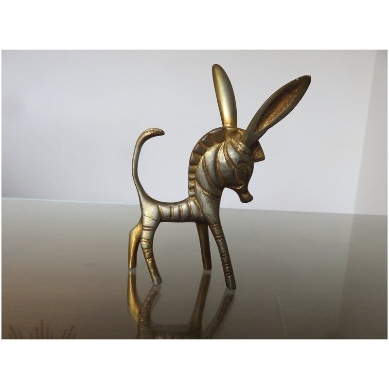 Vintage "zebra" figurine in bronze by Walter Bosse for Herta Baller, Austria 1950