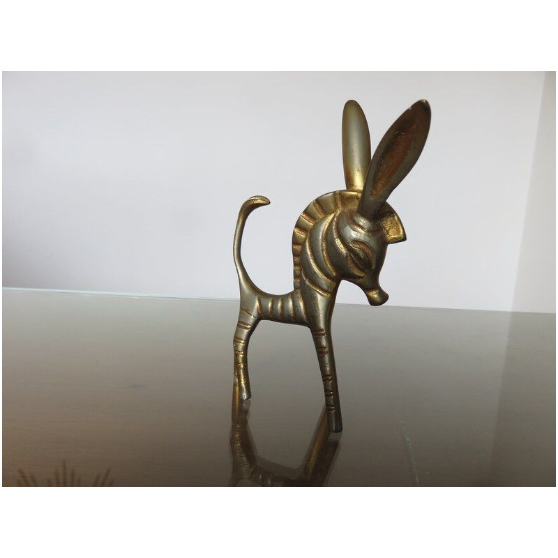 Vintage "zebra" figurine in bronze by Walter Bosse for Herta Baller, Austria 1950