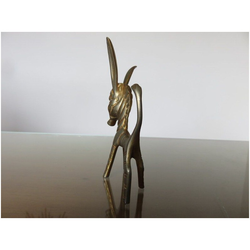 Vintage "zebra" figurine in bronze by Walter Bosse for Herta Baller, Austria 1950