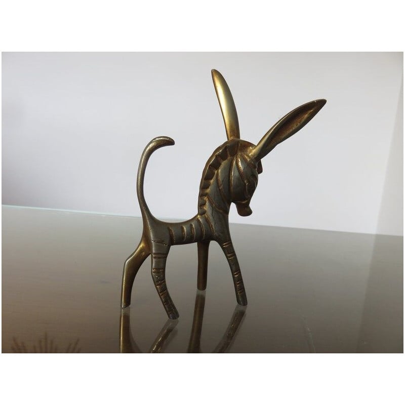 Vintage "zebra" figurine in bronze by Walter Bosse for Herta Baller, Austria 1950