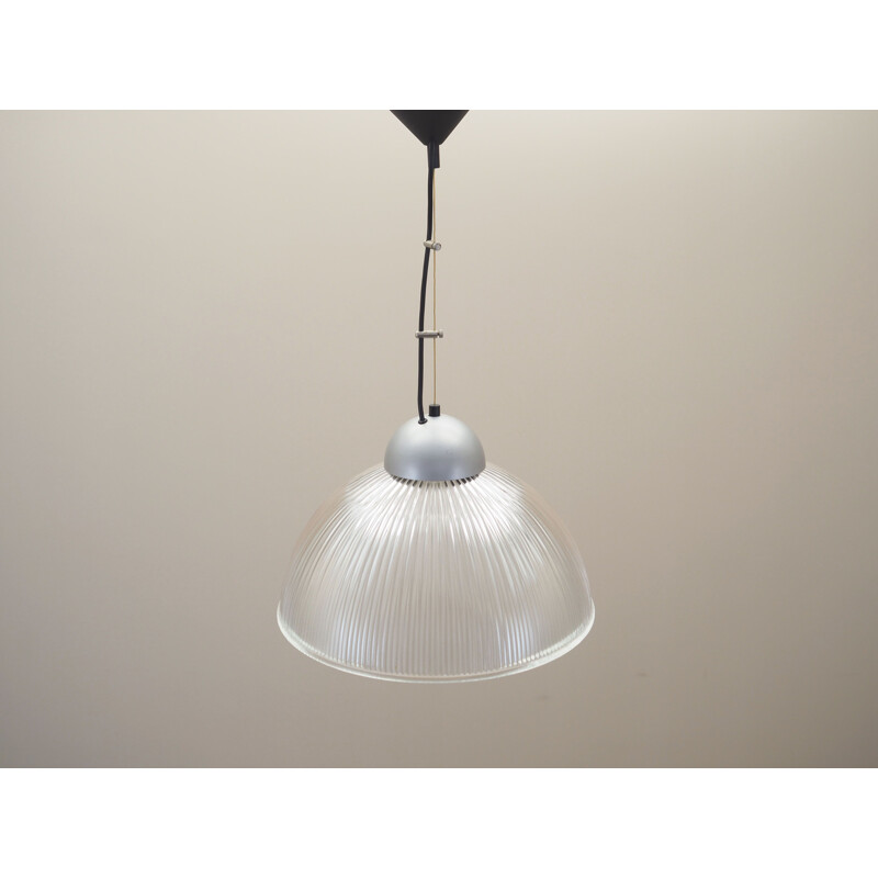 Vintage metal and plastic pendant lamp, Denmark 1970