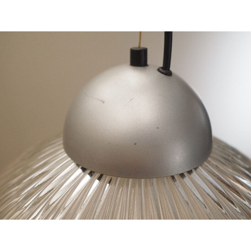 Vintage metal and plastic pendant lamp, Denmark 1970