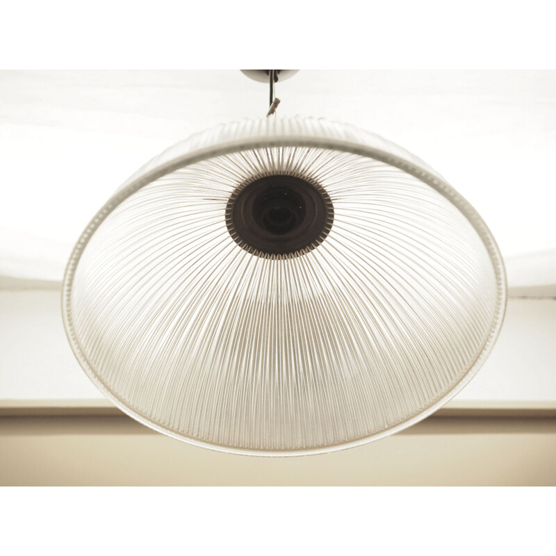 Vintage metal and plastic pendant lamp, Denmark 1970