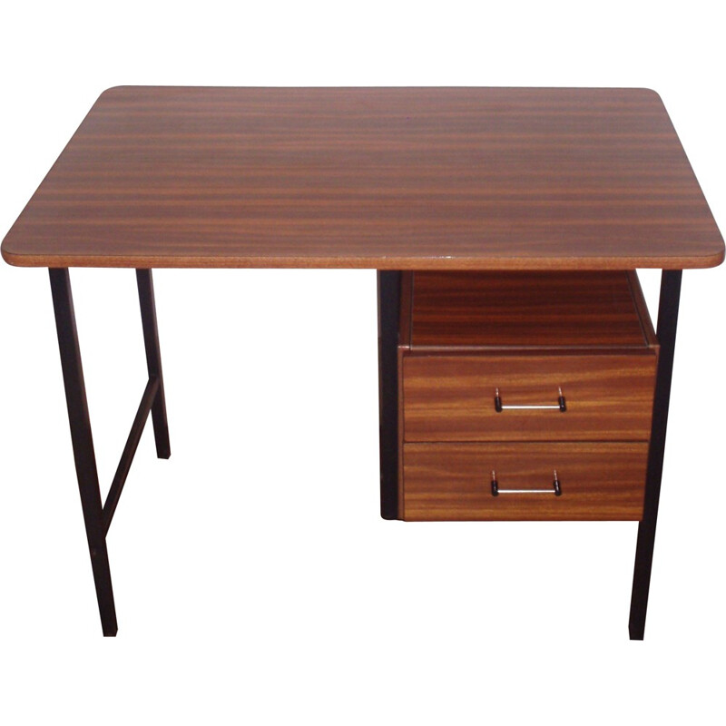 Mid-century desk in formica and metal - 1950s