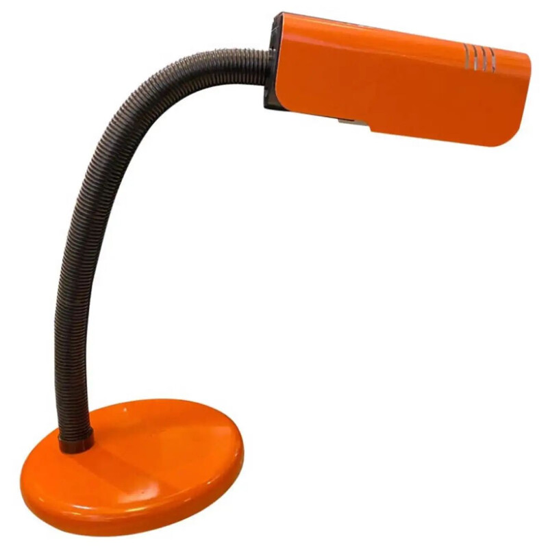 Italienische Vintage-Tischlampe in Orange und Schwarz von Targetti, 1970