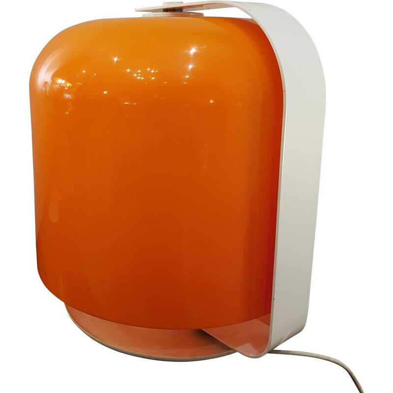 Vintage XL "Alvise" lamp with orange reflector, Luigi MASSONI - 1960s