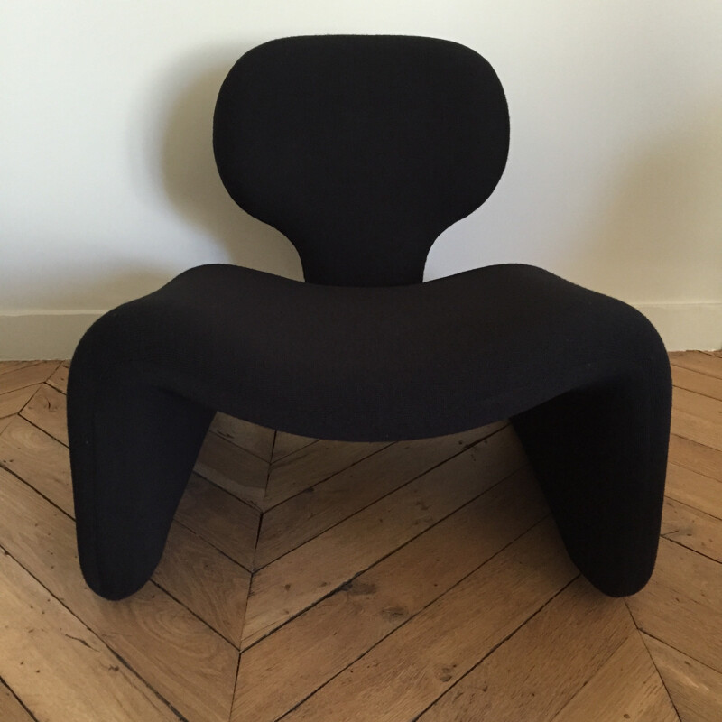 Black armchair "Djinn", Olivier MOURGUE - 1970s