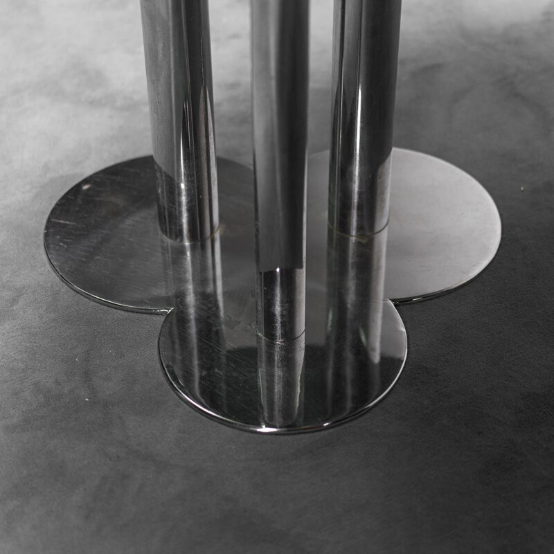 Vintage Trifoglio tafel in gerookt glas van Sergio Asti voor Poltronova, 1970