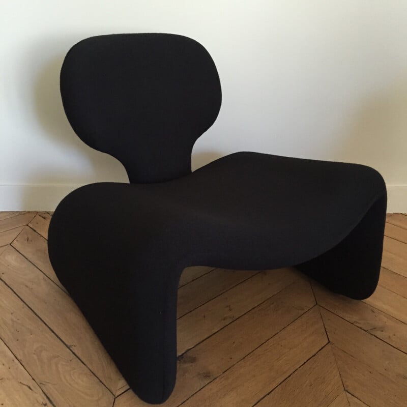 Black armchair "Djinn", Olivier MOURGUE - 1970s