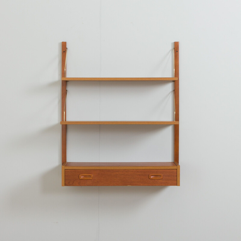 Danish mid century wall unit in teak by Preben Sorensen, 1970s