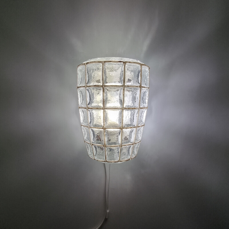 Vintage Duitse glazen wandlamp van Limburg, Duitsland 1960