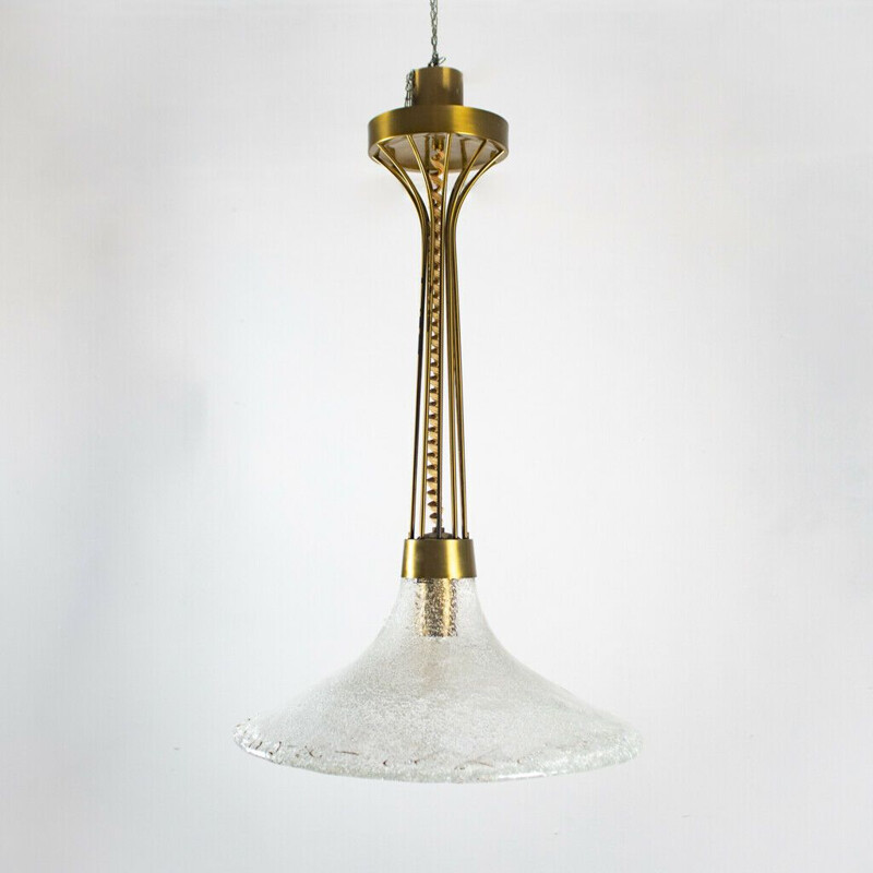 Vintage brass and Murano glass chandelier by Esperia, 1970s