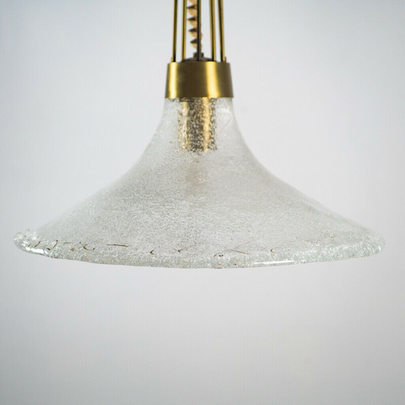 Lámpara vintage de latón y cristal de Murano de Esperia, 1970