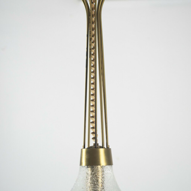 Lámpara vintage de latón y cristal de Murano de Esperia, 1970