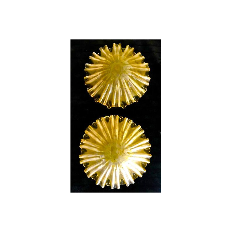 Paire d'appliques soleil vintage Syl Lux en verre de Murano, 1970