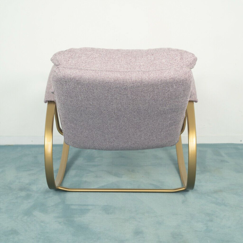 Chaise à bascule vintage en métal et tissu par Guido Faleschini, 1970
