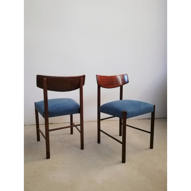 Set of 4 mid-century Danish dining chairs in mahogany & rosewood, 1960-1970s