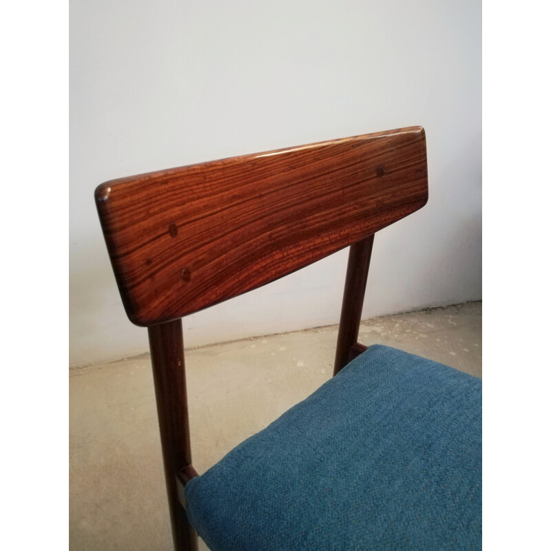 Set of 4 mid-century Danish dining chairs in mahogany & rosewood, 1960-1970s