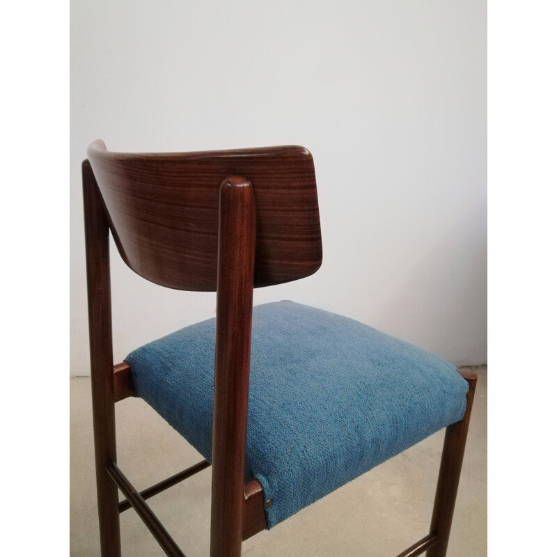 Set of 4 mid-century Danish dining chairs in mahogany & rosewood, 1960-1970s