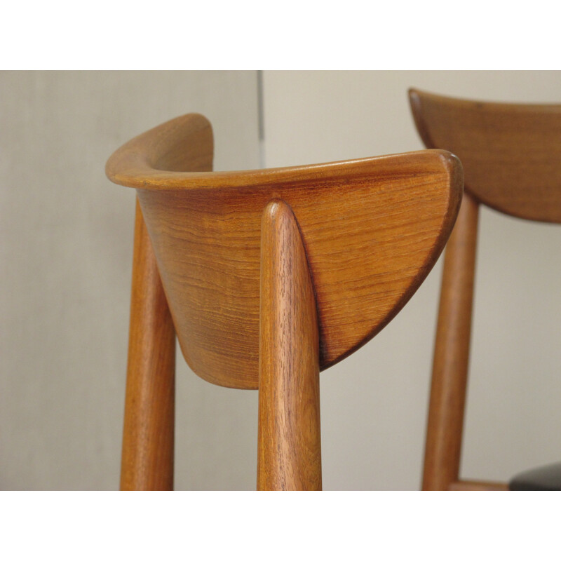 Randers set of 6 teak and leatherette chairs, Harry OSTERGAARD - 1950s