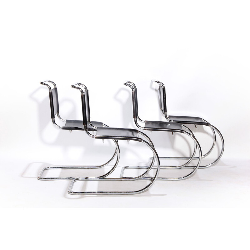 Ensemble de 4 chaises vintage Mr10 S533 par Ludwig Mies van der Rohe, 1960